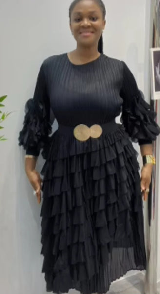 Ruffle Black Dress