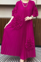 Flower Pleated Dress