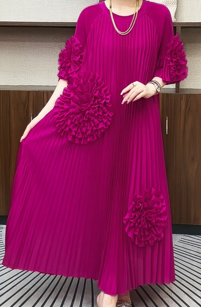 Flower Pleated Dress