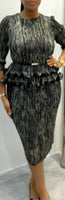 Black Gold  Ruffle Dress