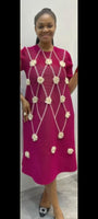 Pink Flower Pattern Dress