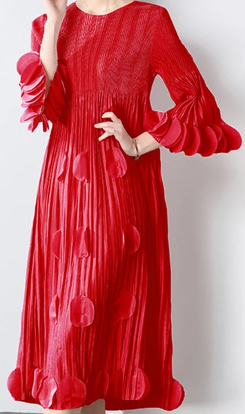Red Flower Petal Dress