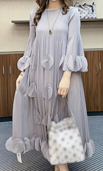 Gray Flower Petal Dress
