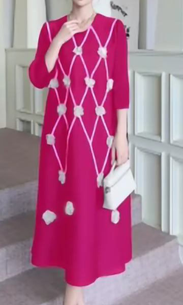 Pink Flower Pattern Dress