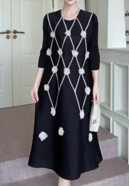 Black Flower Pattern Dress