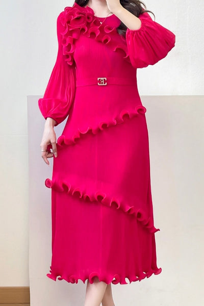 Fuchsia Ruffle Dress