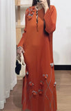 Rust Orange Flower Dress