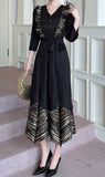 Black Gold Ruffle Dress