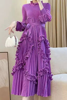 Ruffle Pleated Pearls Dress