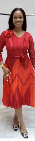 Rust Orange Desgin Dress