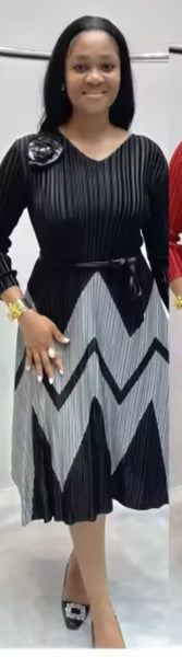Black Gray Design Dress