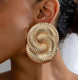 Oversized Gold Design Earrings